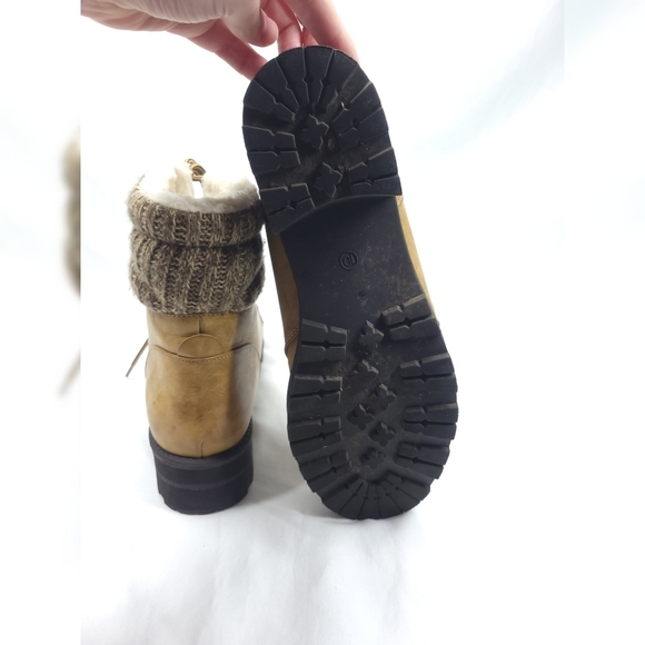 MIA MAYLINN Winter Leather Boots  KHAKI BROWN 10 - Picture 5 of 7